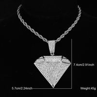 Hip-hop Jewelry Stainless Steel Alloy Inlay Rhinestones Pendant Necklace main image 5