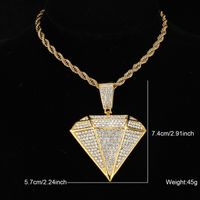 Hip-hop Jewelry Stainless Steel Alloy Inlay Rhinestones Pendant Necklace main image 4