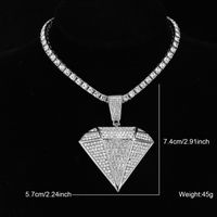 Hip-hop Jewelry Stainless Steel Alloy Inlay Rhinestones Pendant Necklace main image 2