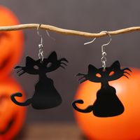 1 Pair Exaggerated Funny Heart Shape Spider Skull Hollow Out Arylic Drop Earrings sku image 7