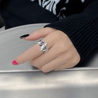 Hip Hop Einfacher Stil Irregulär Einfarbig Sterling Silber Offener Ring In Masse sku image 1