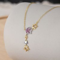 Sweet Simple Style Star Sterling Silver Zircon Pendant Necklace In Bulk main image 1