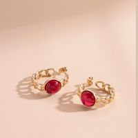 1 Pair Elegant Vintage Style C Shape Geometric Heart Shape Plating Inlay Stainless Steel Zircon 18k Gold Plated Earrings sku image 4