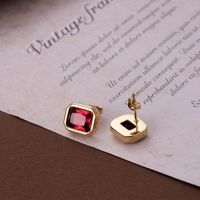 1 Pair Elegant Vintage Style C Shape Geometric Heart Shape Plating Inlay Stainless Steel Zircon 18k Gold Plated Earrings main image 5
