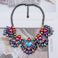Exaggerated Flower Alloy Plating Inlay Artificial Diamond Women's Pendant Necklace main image 5