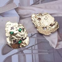 1 Pair Streetwear Irregular Plating Inlay Metal Artificial Diamond Ear Studs main image 4