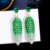 1 Pair Shiny Water Droplets Plating Inlay Copper Zircon Drop Earrings main image 9