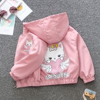 Casual Simple Style Cat Cotton Blend Girls Outerwear main image 1