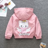 Casual Simple Style Cat Cotton Blend Girls Outerwear main image 3