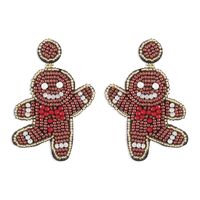Wholesale Jewelry Elegant Streetwear Gingerbread Pu Leather Drop Earrings sku image 1