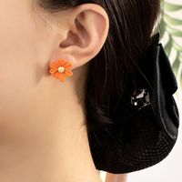 1 Pair Pastoral Flower Plating Alloy Ear Studs main image 1
