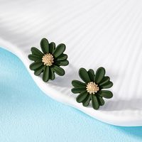 1 Pair Pastoral Flower Plating Alloy Ear Studs main image 4