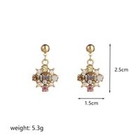1 Pair Ig Style Shiny Flower Plating Inlay Copper Artificial Pearls Opal Zircon 18k Gold Plated Drop Earrings sku image 1