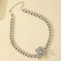 Elegant Sweet Shamrock Solid Color Alloy Plating Inlay Artificial Rhinestones 14k Gold Plated White Gold Plated Women's Choker main image 8