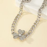 Elegant Sweet Shamrock Solid Color Alloy Plating Inlay Artificial Rhinestones 14k Gold Plated White Gold Plated Women's Choker main image 6