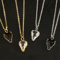 Elegant Sweet Heart Shape Copper Plating Inlay Zircon 18k Gold Plated Pendant Necklace main image 9