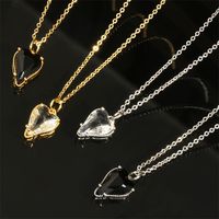 Elegant Sweet Heart Shape Copper Plating Inlay Zircon 18k Gold Plated Pendant Necklace main image 1
