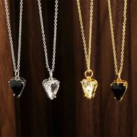 Elegant Sweet Heart Shape Copper Plating Inlay Zircon 18k Gold Plated Pendant Necklace main image 10