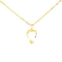 Elegant Sweet Heart Shape Copper Plating Inlay Zircon 18k Gold Plated Pendant Necklace main image 3