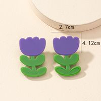 1 Pair Simple Style Commute Flower Patchwork Arylic Ear Studs main image 2