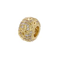 Ig Style Vintage Style Round Petal Brass Plating Inlay Zircon 18k Gold Plated Jewelry Accessories sku image 7