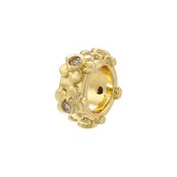 Ig Style Vintage Style Round Petal Brass Plating Inlay Zircon 18k Gold Plated Jewelry Accessories sku image 1