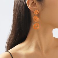 Wholesale Jewelry Gothic Cool Style Pumpkin Alloy Enamel Drop Earrings main image 1