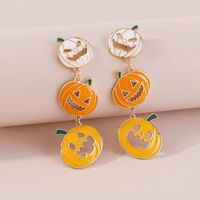 Wholesale Jewelry Gothic Cool Style Pumpkin Alloy Enamel Drop Earrings main image 2
