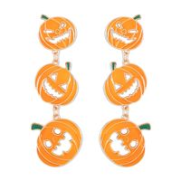Wholesale Jewelry Gothic Cool Style Pumpkin Alloy Enamel Drop Earrings sku image 1