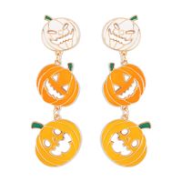 Wholesale Jewelry Gothic Cool Style Pumpkin Alloy Enamel Drop Earrings sku image 2