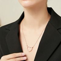 Sweet Simple Style Heart Shape Alloy Plating Inlay Artificial Pearls 14k Gold Plated Women's Necklace main image 5