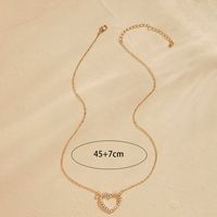 Sweet Simple Style Heart Shape Alloy Plating Inlay Artificial Pearls 14k Gold Plated Women's Necklace main image 2