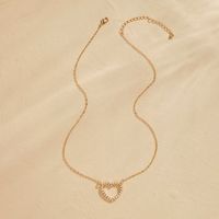 Sweet Simple Style Heart Shape Alloy Plating Inlay Artificial Pearls 14k Gold Plated Women's Necklace main image 7