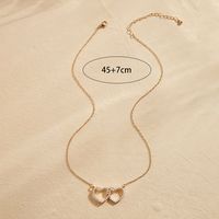 Sweet Simple Style Heart Shape Alloy Plating Inlay Artificial Pearls 14k Gold Plated Women's Necklace main image 3