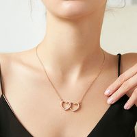 Sweet Simple Style Heart Shape Alloy Plating Inlay Artificial Pearls 14k Gold Plated Women's Necklace main image 10