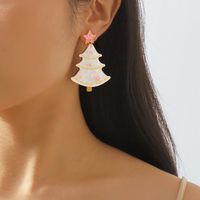 Wholesale Jewelry Simple Style Classic Style Christmas Tree Star Arylic Drop Earrings main image 5