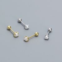 1 Pair Simple Style Geometric Solid Color Plating Inlay Sterling Silver Artificial Pearls Ear Studs main image 5