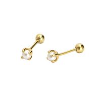 1 Pair Simple Style Geometric Solid Color Plating Inlay Sterling Silver Artificial Pearls Ear Studs main image 6