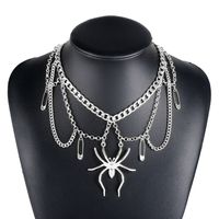 Wholesale Jewelry Gothic Vintage Style Exaggerated Spider Alloy Iron Chain Necklace main image 4