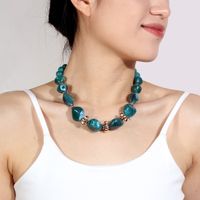 Vintage Style Simple Style Color Block Resin Beaded Women's Necklace main image 1