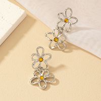 Wholesale Jewelry Ig Style Commute Korean Style Flower Alloy Plating Drop Earrings sku image 2