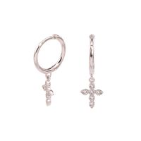1 Pair Simple Style Classic Style Solid Color Inlay Sterling Silver Gem Drop Earrings sku image 1
