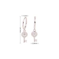 1 Pair Vintage Style Solid Color Key Inlay Sterling Silver Zircon White Gold Plated Gold Plated Drop Earrings sku image 1