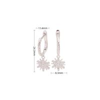 1 Pair Vintage Style Solid Color Snowflake Inlay Sterling Silver Zircon White Gold Plated Gold Plated Drop Earrings sku image 1