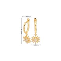 1 Pair Vintage Style Solid Color Snowflake Inlay Sterling Silver Zircon White Gold Plated Gold Plated Drop Earrings sku image 2