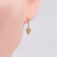 1 Pair Vintage Style Simple Style Leaf Solid Color Inlay Sterling Silver Zircon Drop Earrings main image 4