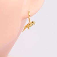 1 Pair Classic Style Dolphin Plating Sterling Silver Gold Plated Drop Earrings main image 3