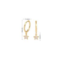 1 Pair Elegant Simple Style Star Solid Color Inlay Sterling Silver Zircon Drop Earrings sku image 2