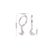 1 Pair Basic Fashion French Style Moon Inlay Sterling Silver Gem Earrings sku image 1