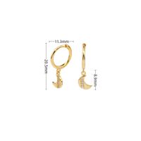 1 Pair Basic Fashion French Style Moon Inlay Sterling Silver Gem Earrings sku image 2